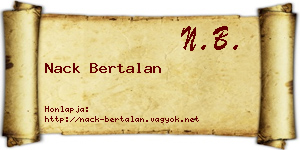 Nack Bertalan névjegykártya