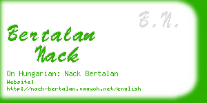 bertalan nack business card